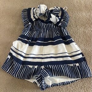 Strapless romper with tie in the front size small from Lulus